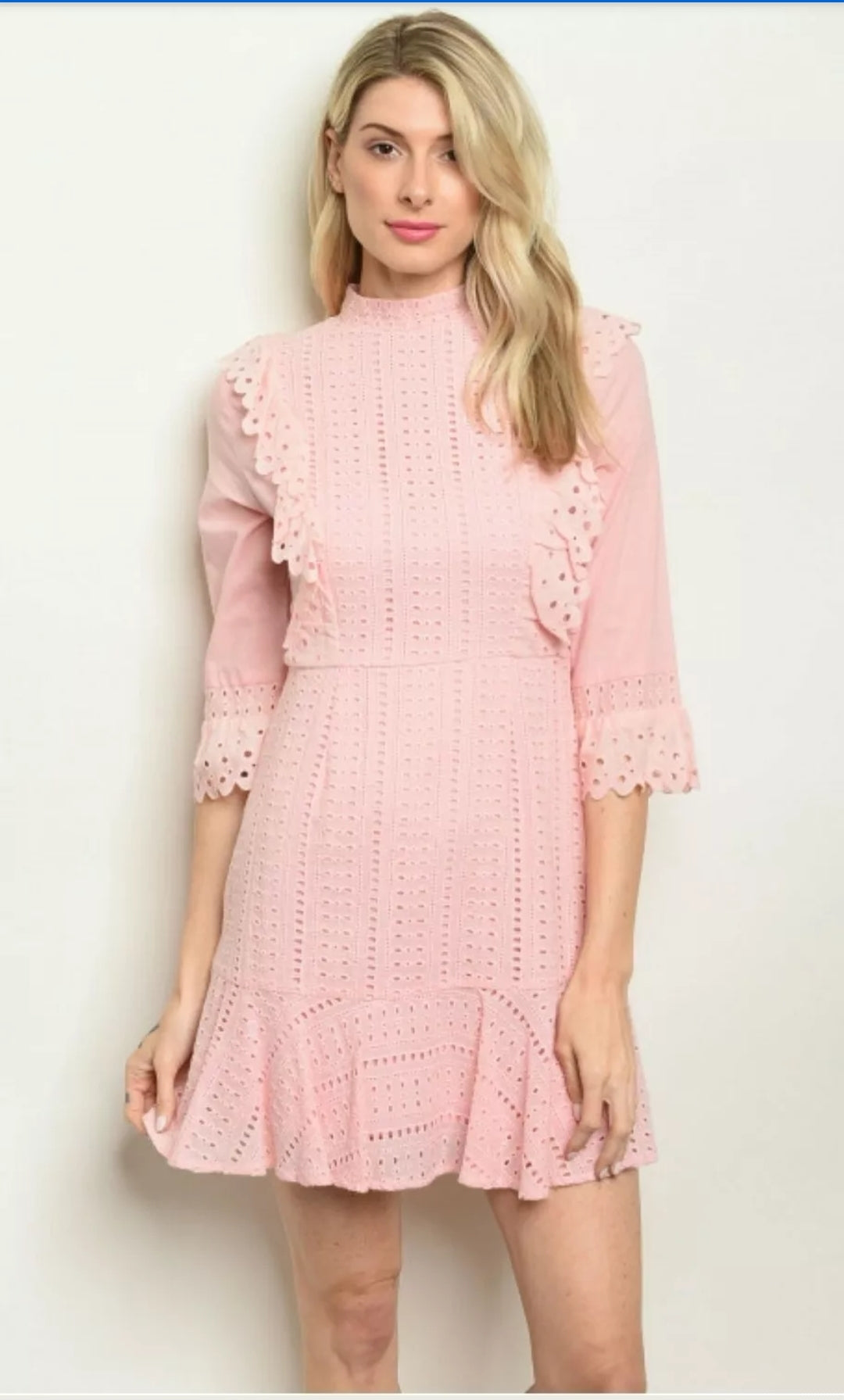 light pink eyelet dress I Wanna Dance Eyelet Mini Dress - Light Pink, Large | Hazel and Olive